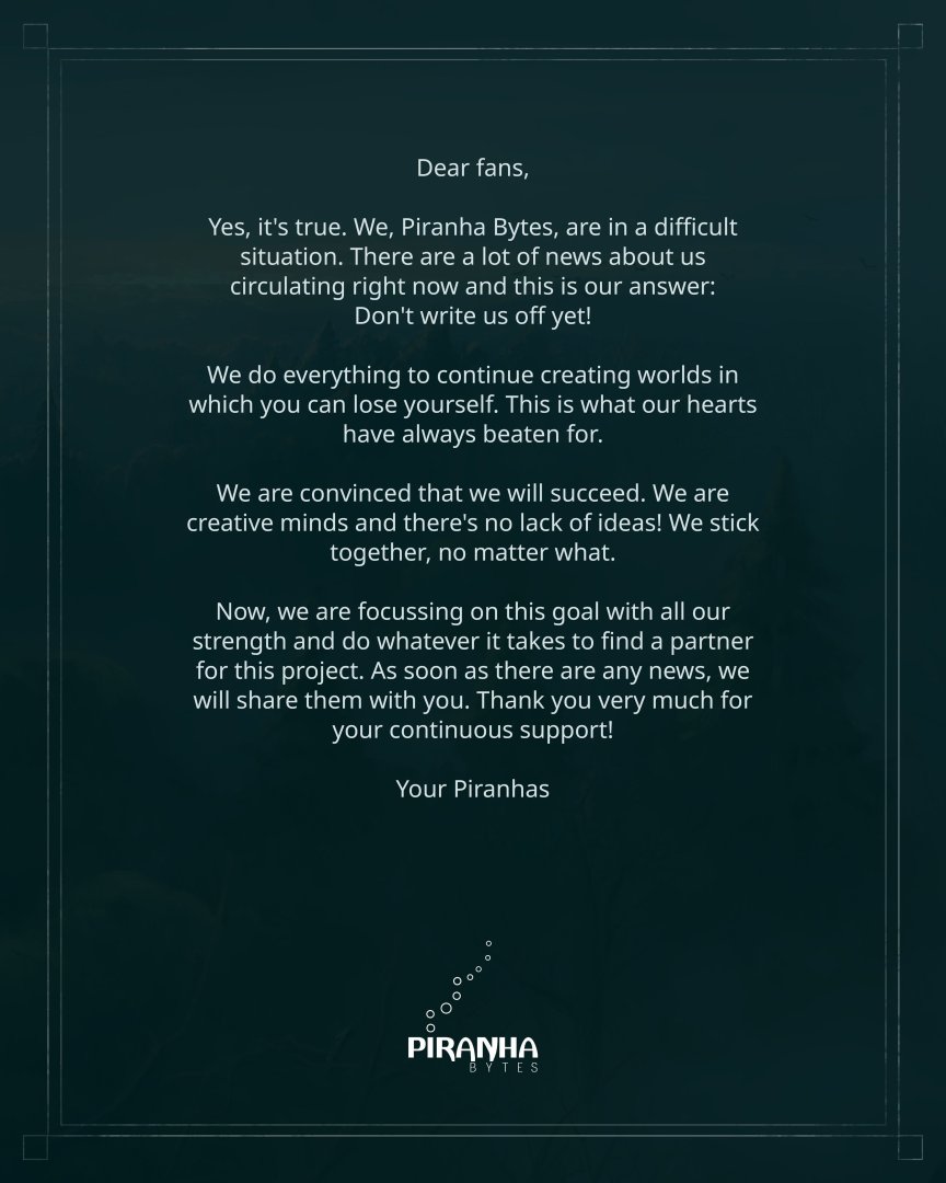 Piranha Bytes Issues Official Statement About The Closure Rumors