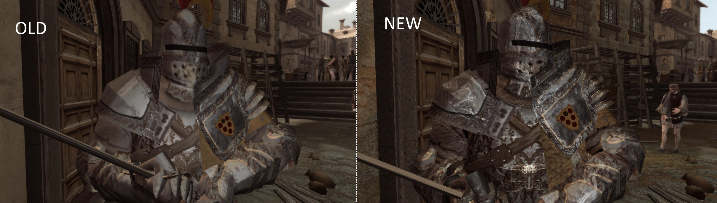 Textures comparison image - Assassin's Creed: Bloodlines Overhaul
