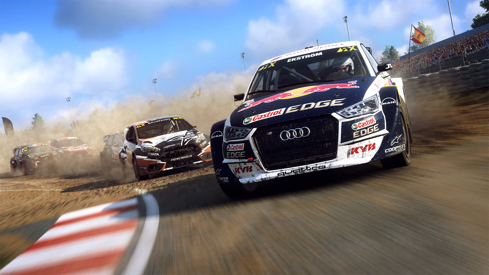 An image displaying an Audi car from Dirt Rally 2.0. a game that is available for cheap during Steam Summer Sale 2023