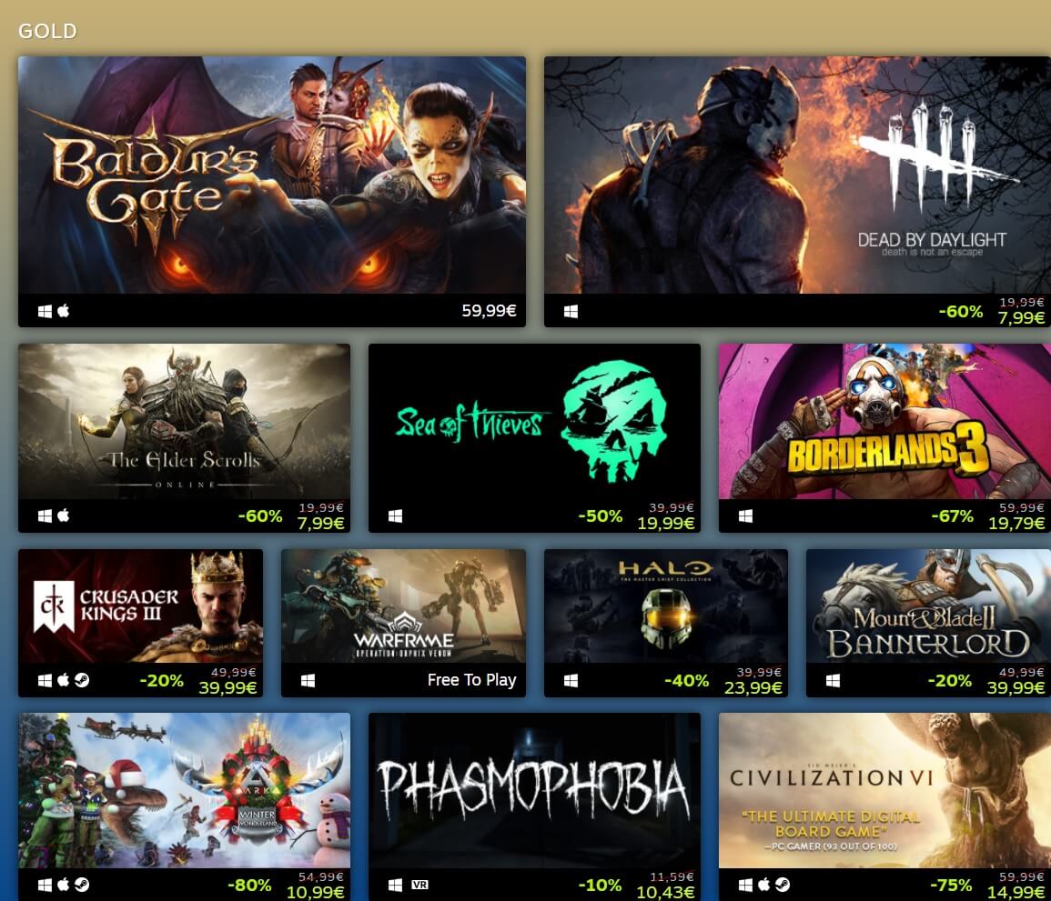 Here is Steam's list of best-selling games for 2020