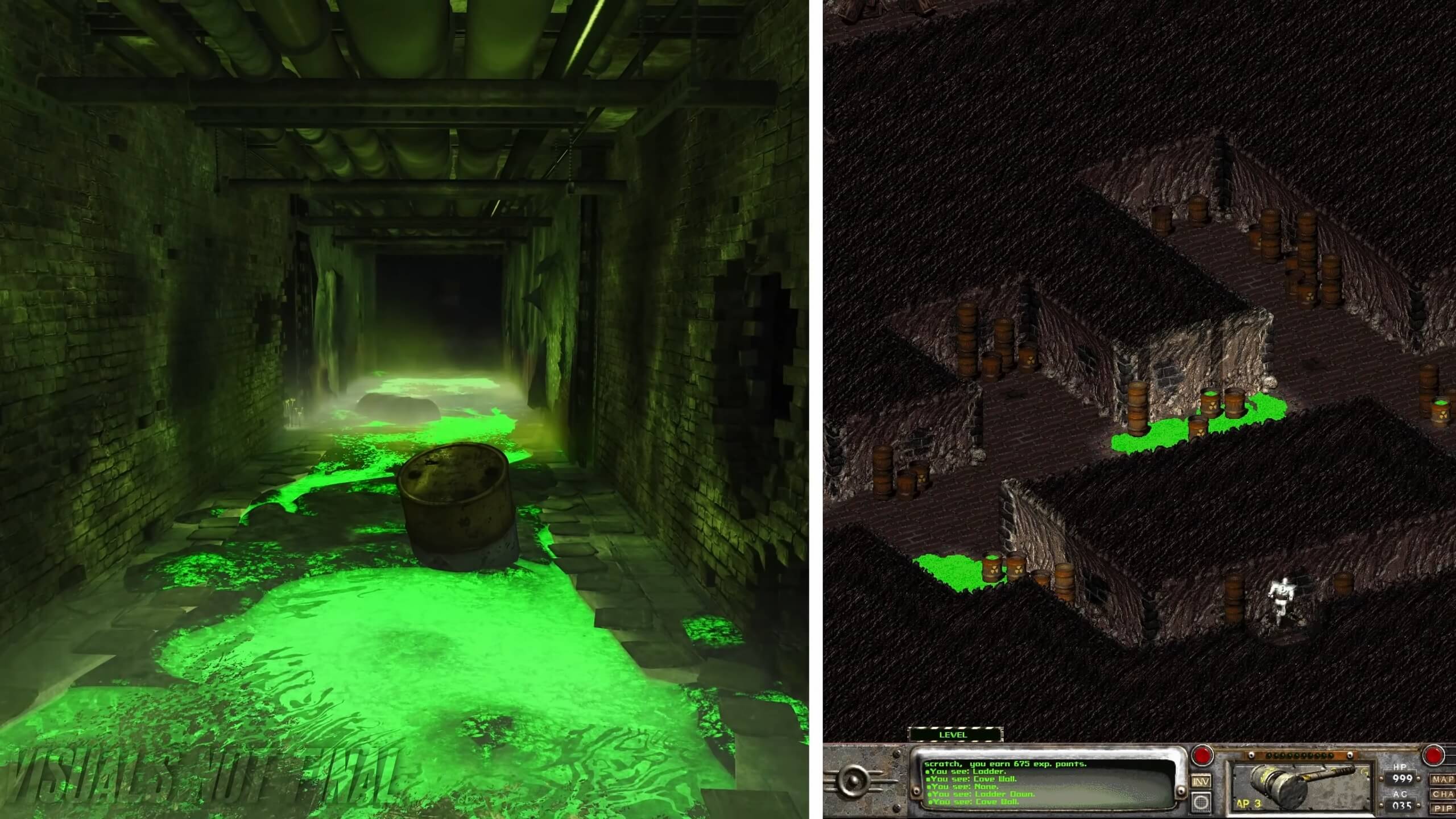 Fallout 2 Fan Remake vs Original Graphics Comparison Video