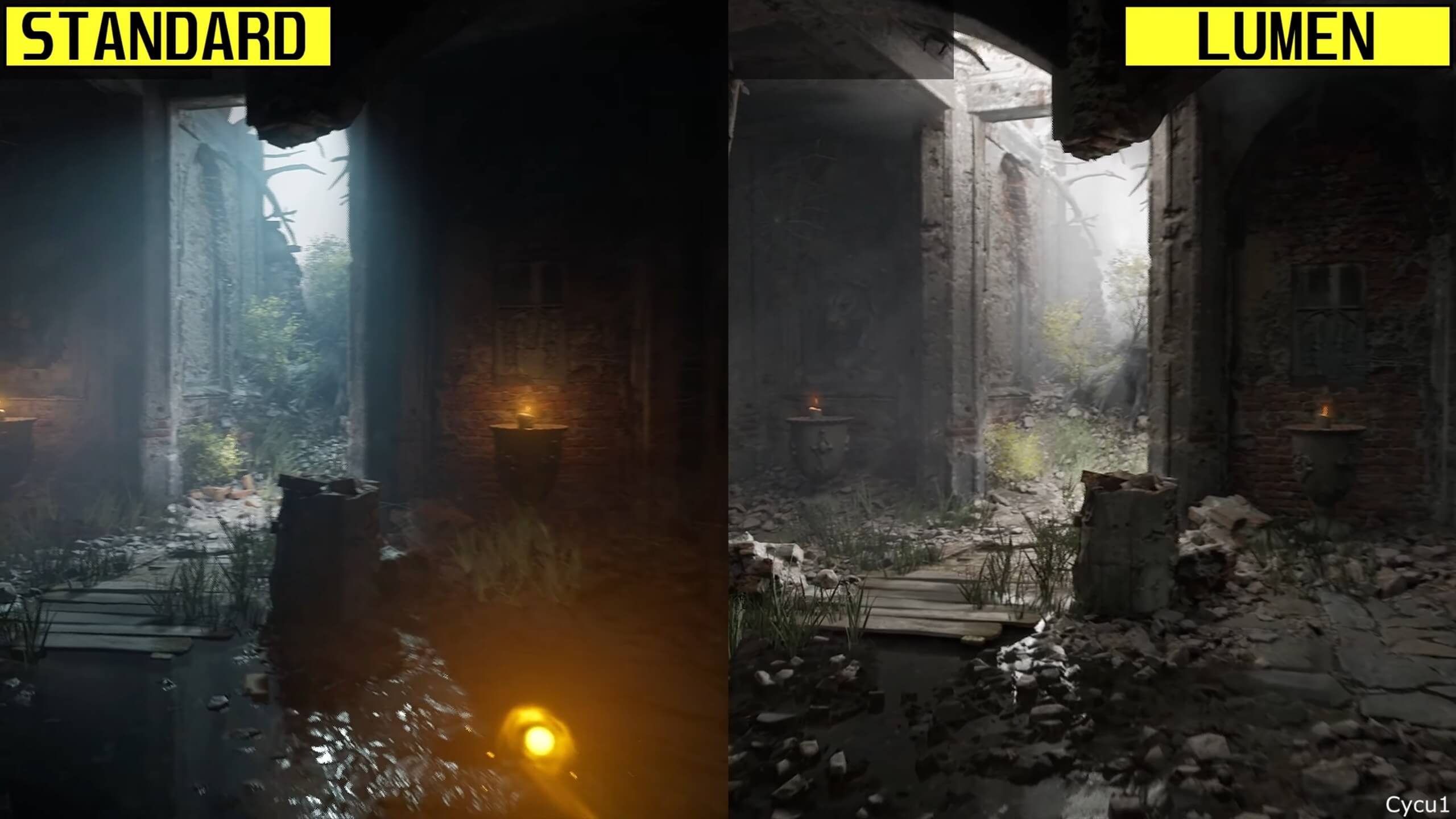 Fantasy Ruins Unreal Engine 5 Tech Demo showcases the benefits of Ray Tracing/Lumen, and why pre-baked lighting remains the king of performance/visuals ratio