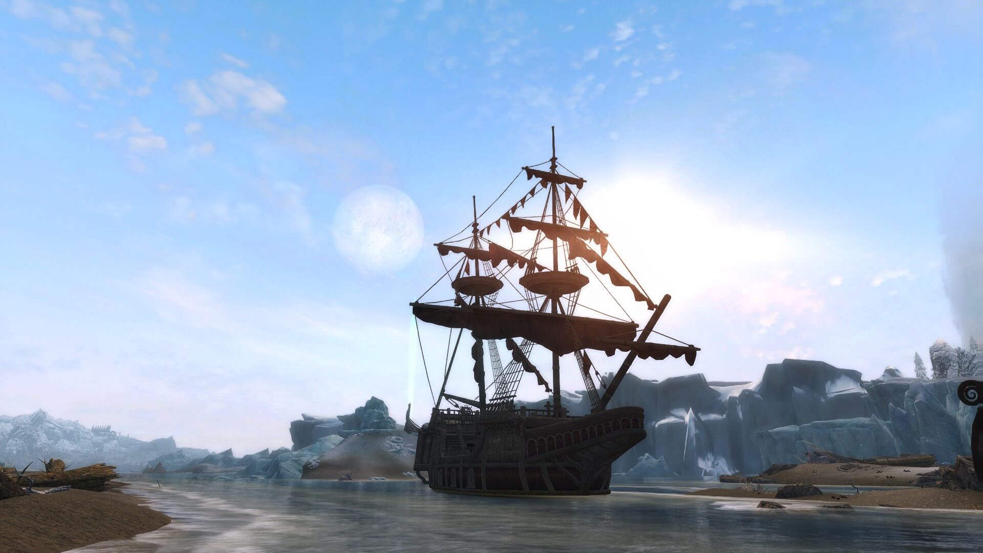 This mod adds functional ships to The Elder Scrolls V: Skyrim