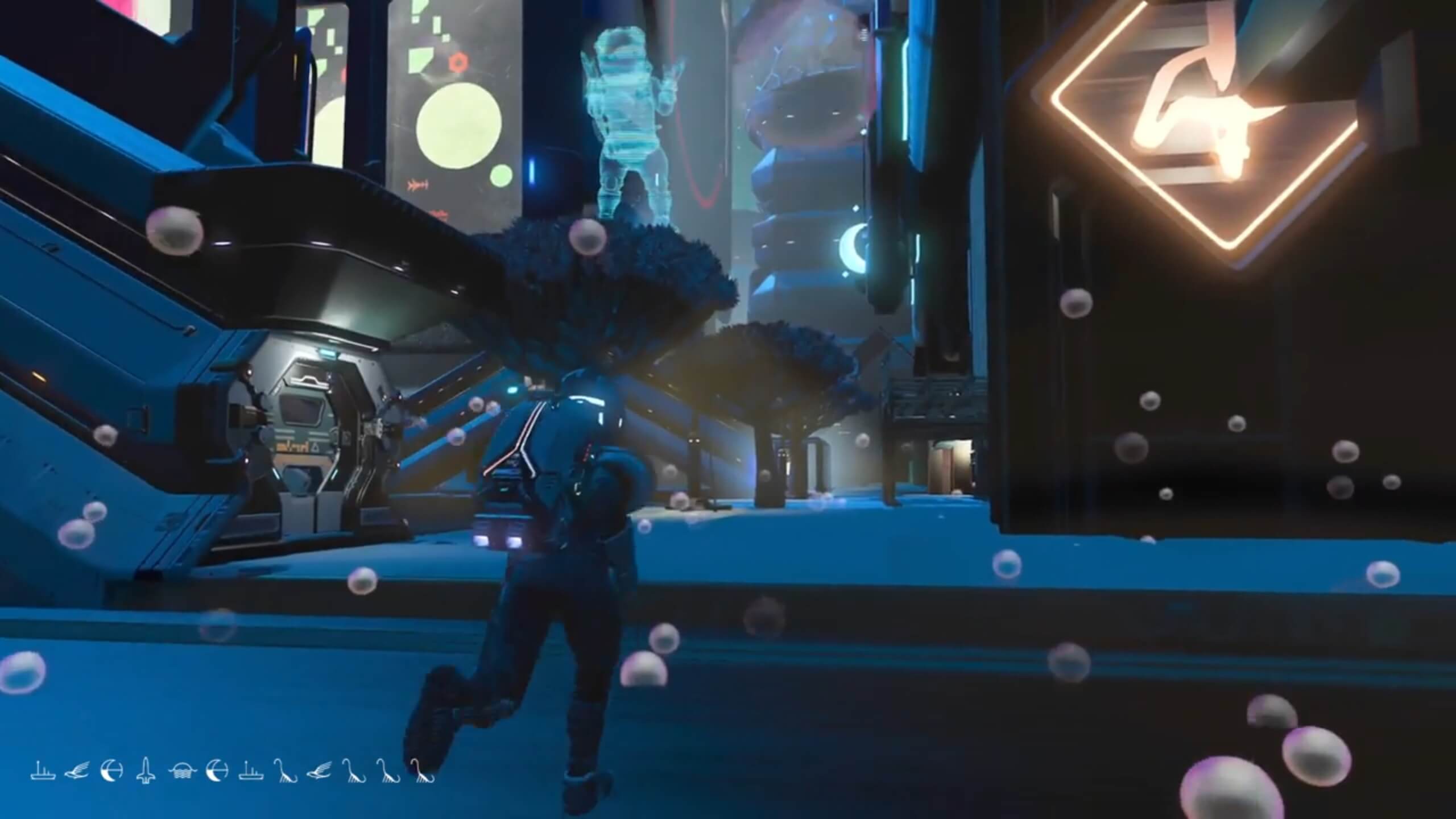 A modder has created a cyberpunk city in No Man’s Sky, featuring streets, bars, shops, apartments, a nightclub and a mini metro