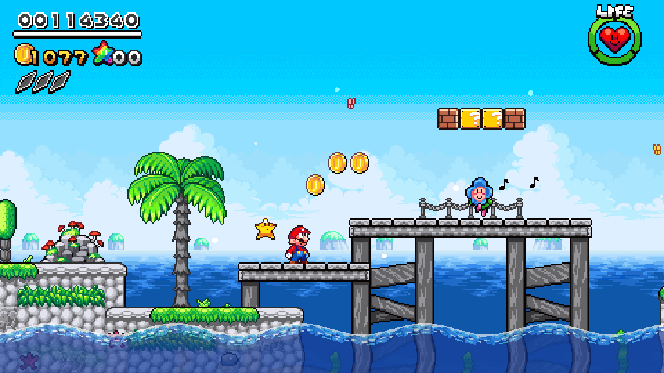 Super Mario and the Rainbow Stars is a free Mario game for PC