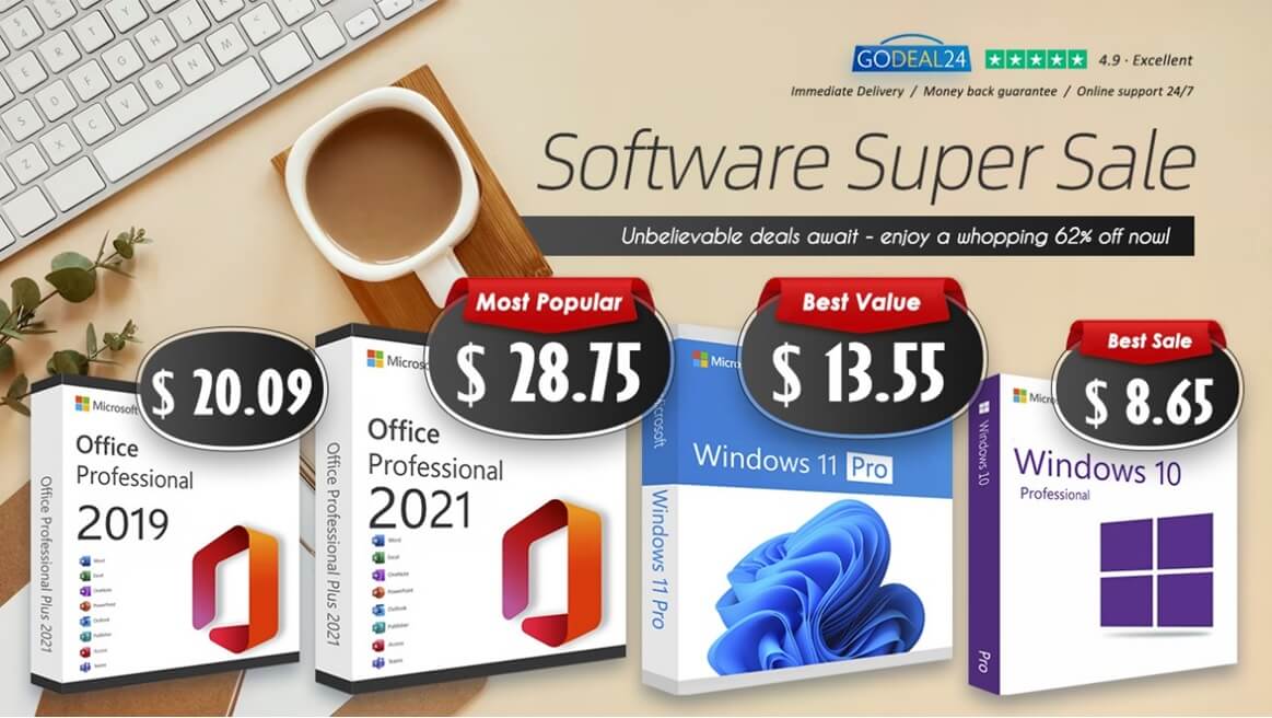 Enjoy Lifetime Access to Microsoft Office 2021 and Windows 11 for your PC from only $10 on Godeal24 Special Sale