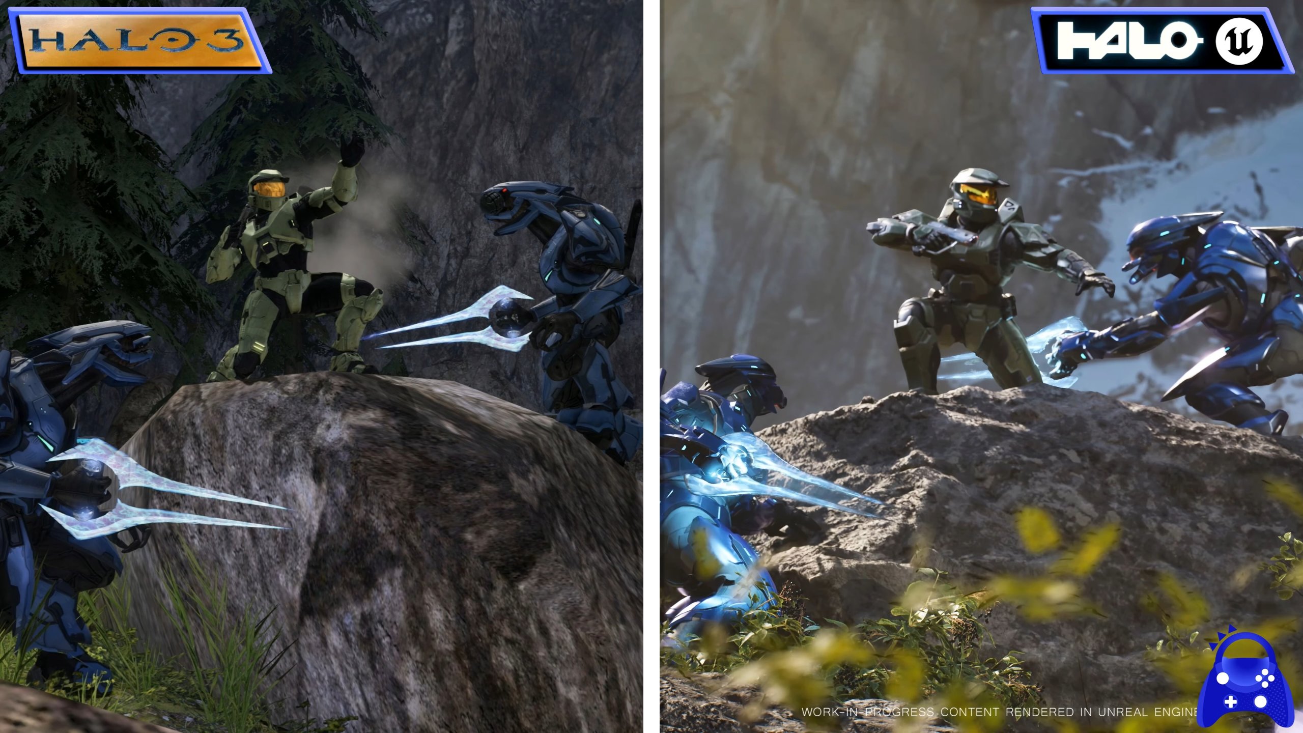 Comparación de gráficos iniciales de Halo 3 vs Halo Unreal Engine 5